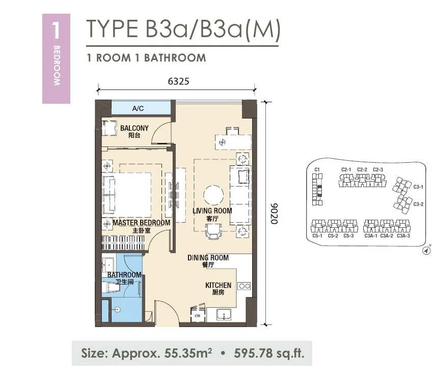 Phase 3 Type B3a / B3a(M) floor plan