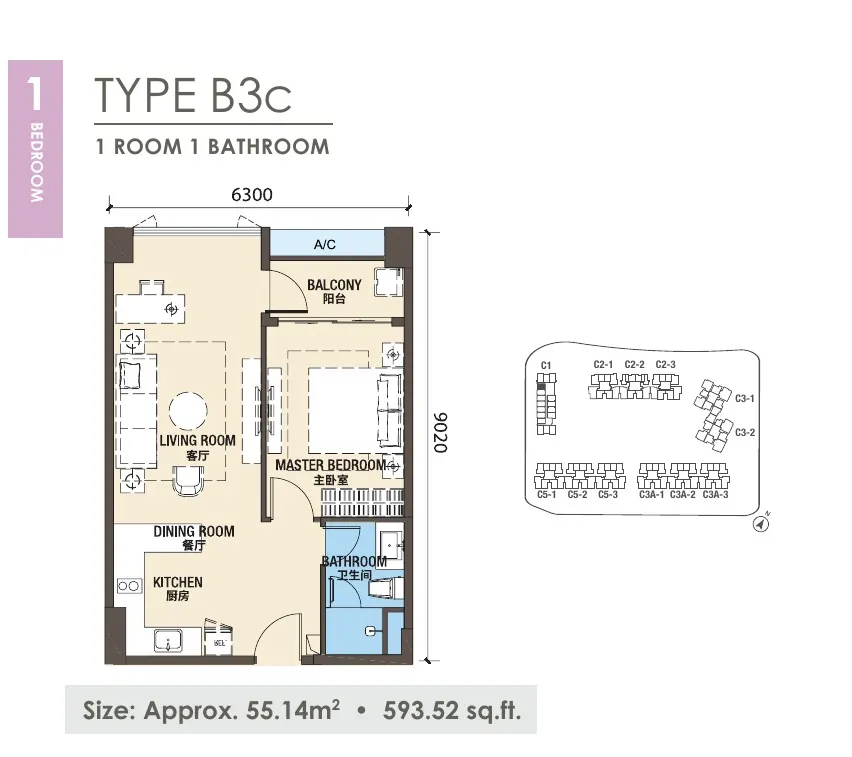 Phase 3 Type B3c floor plan
